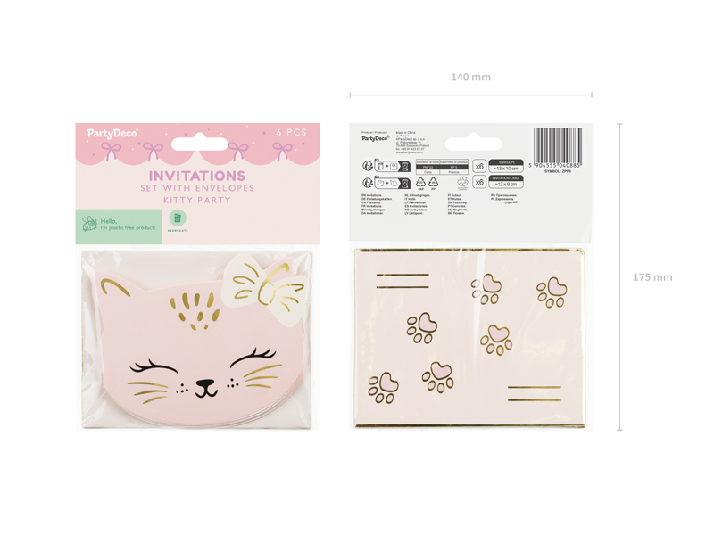 Einladungen Katzen (6 Stk.) - Party Deco