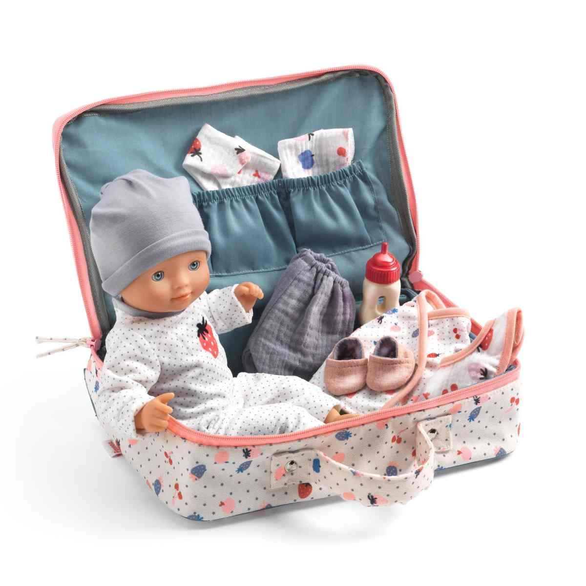 POMEA Puppe Vanille im Koffer (10-teiliges Set) - Djeco