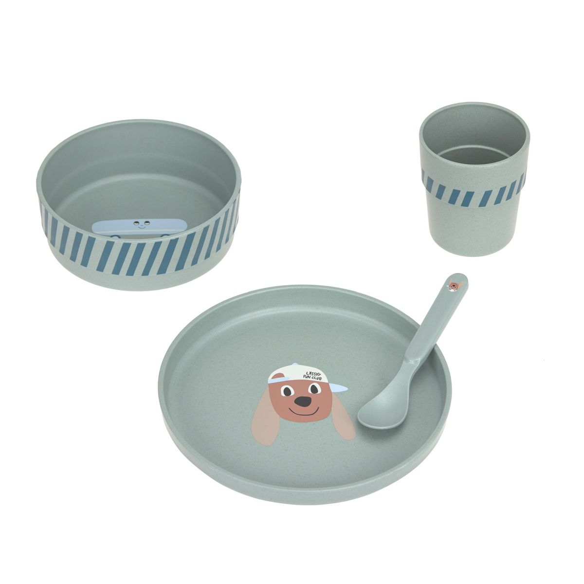 Kindergeschirr-Set Tiny Team Dog (4-teilig) - Lässig