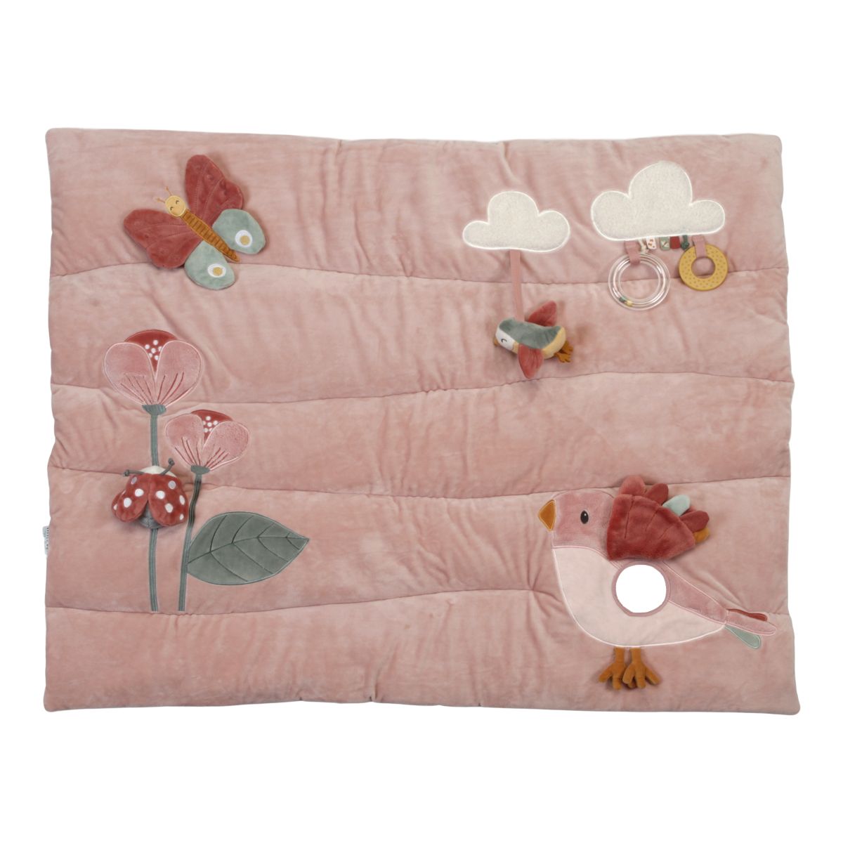 Spieldecke - Krabbeldecke rosa Flowers & Butterflies - Little Dutch