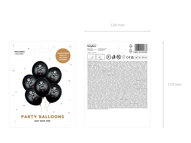 Luftballons Piraten (6 Stk.) - Party Deco