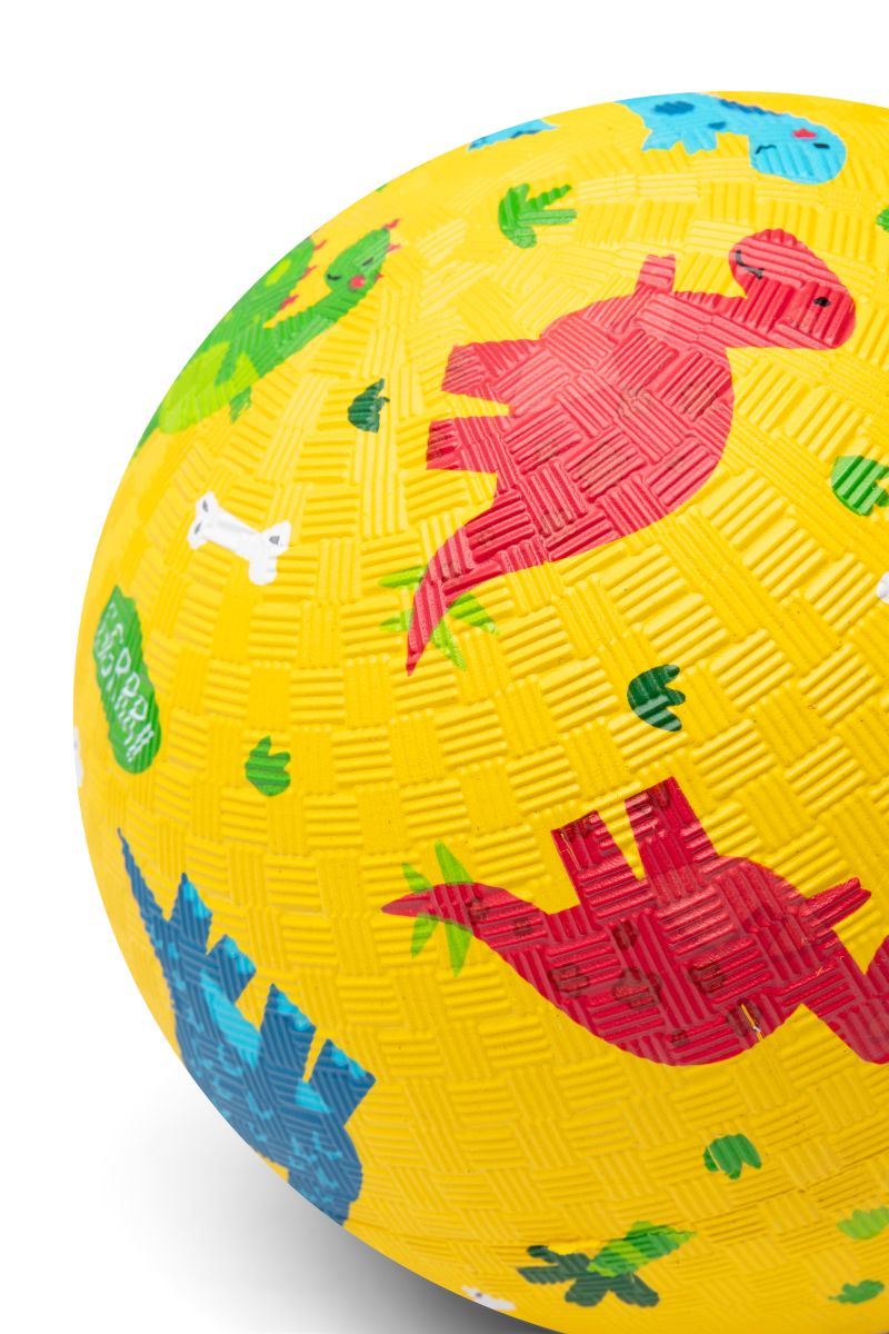 Kinder Spielball Naturkautschuk 18cm Dinos gelb -Little L