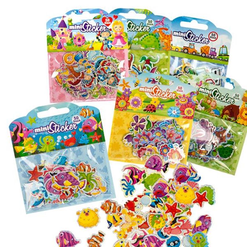 Mini Sticker 50-teilig (unterschiedliche Designs, 1 Set)