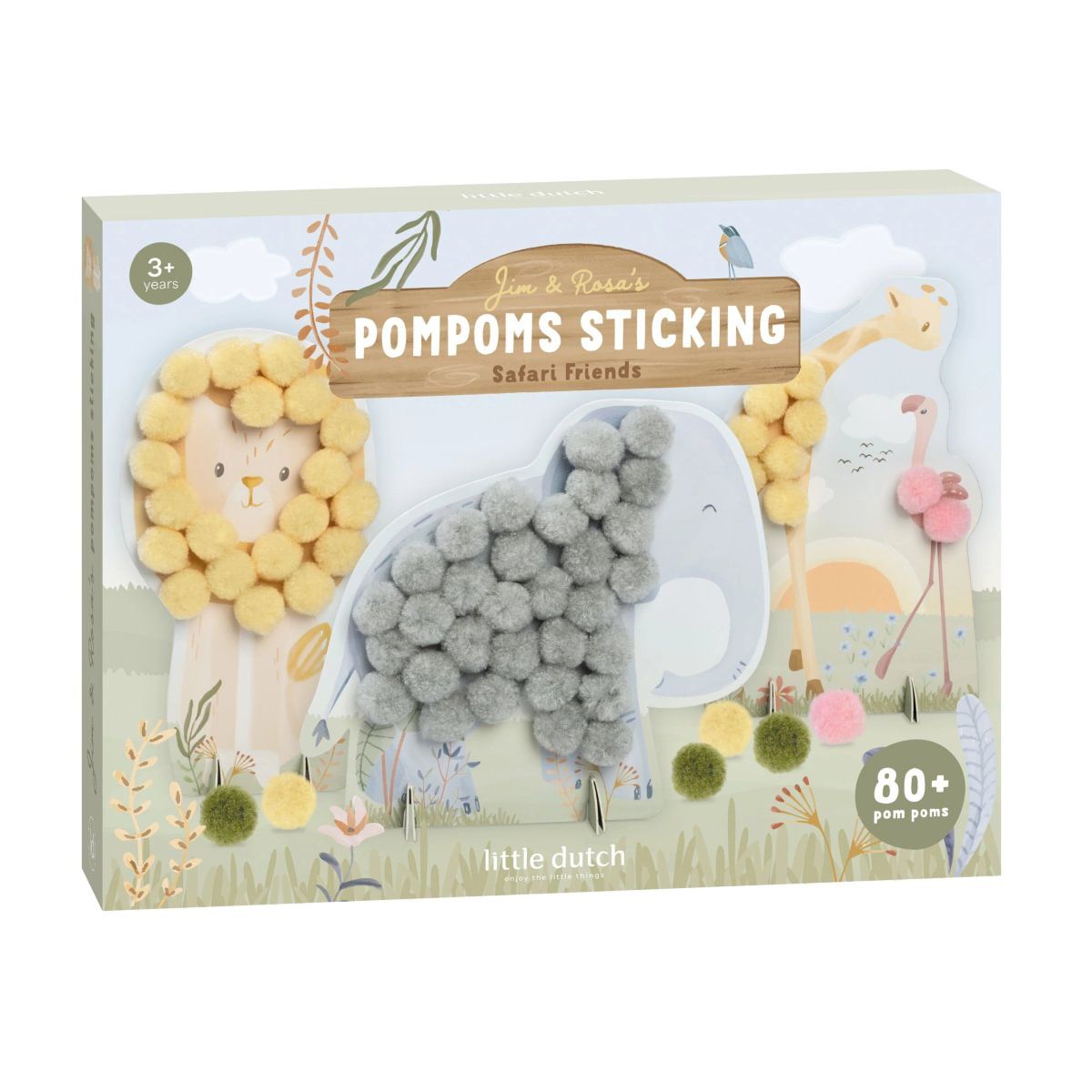 Pom Pom Cards Safari Friends - Little Dutch