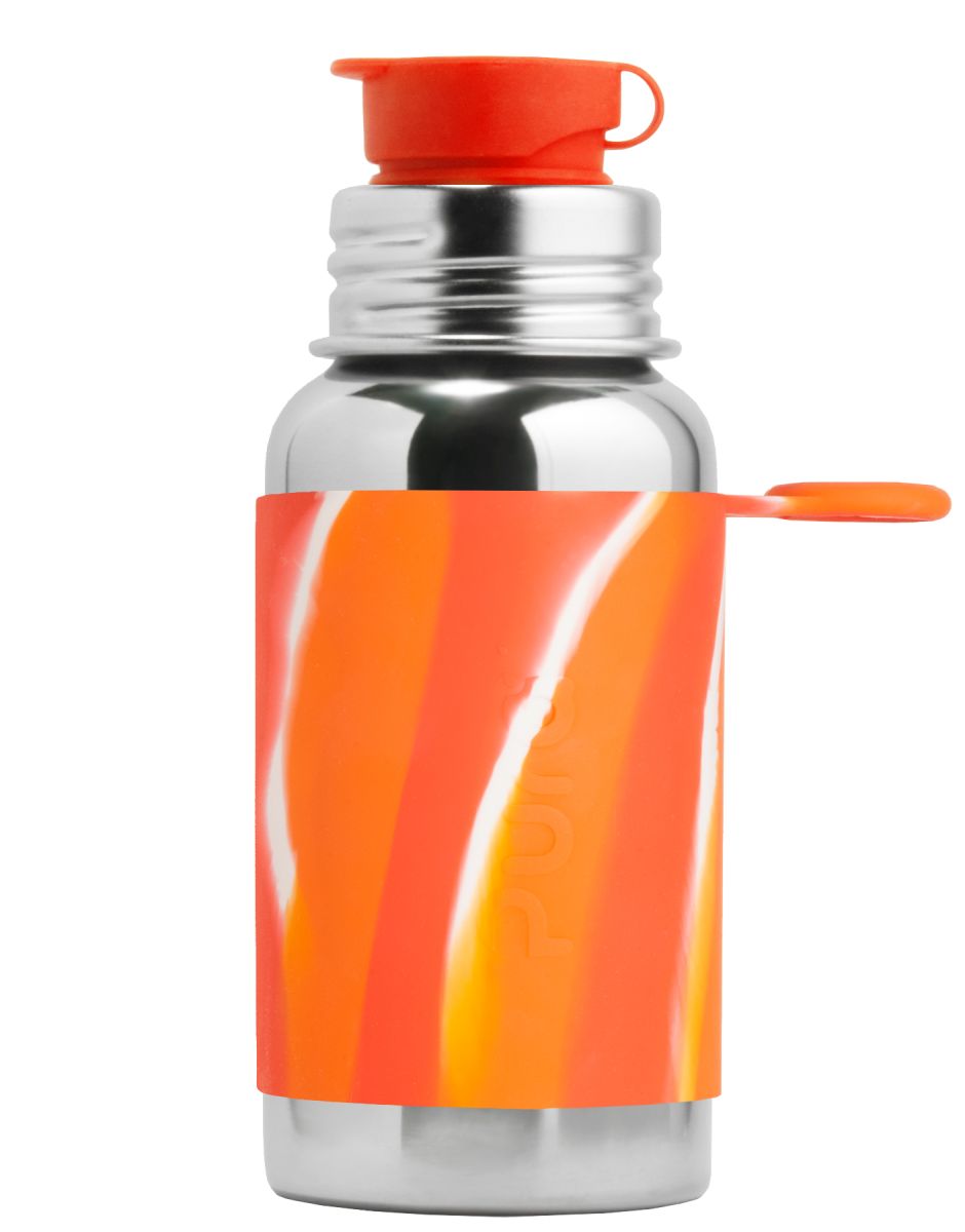 Pura Sport Flasche 550ml mit Sleeve orange swirl