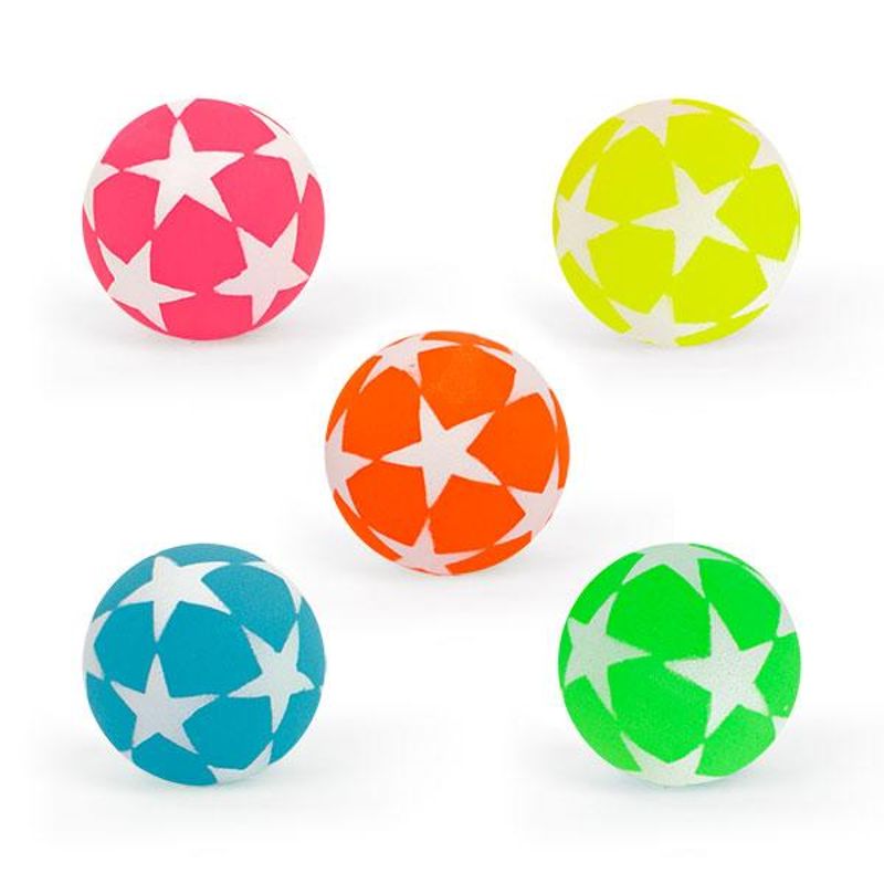 Flummi Neon-Star Glow in the Dark (unterschiedliche Designs, 1 Stück)