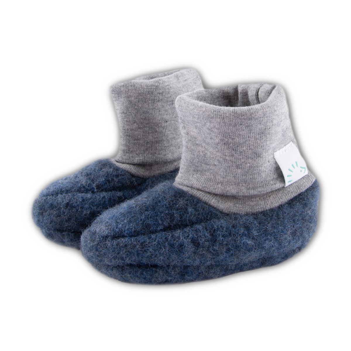 Schlupfschuhe Wollfleece jeans melange Gr. 0-6 Mon.