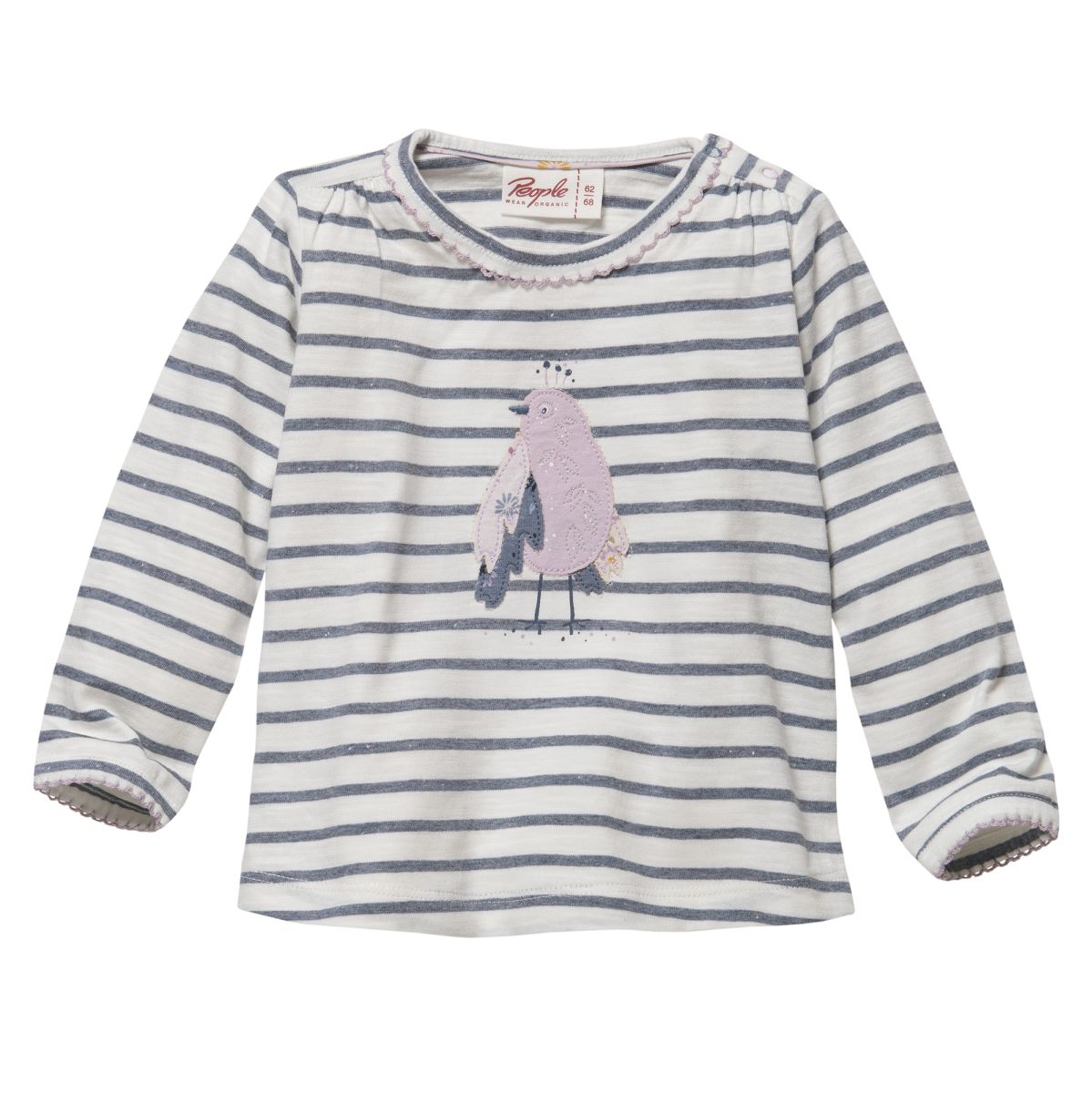 Shirt lang geringelt GOTS - 50-56