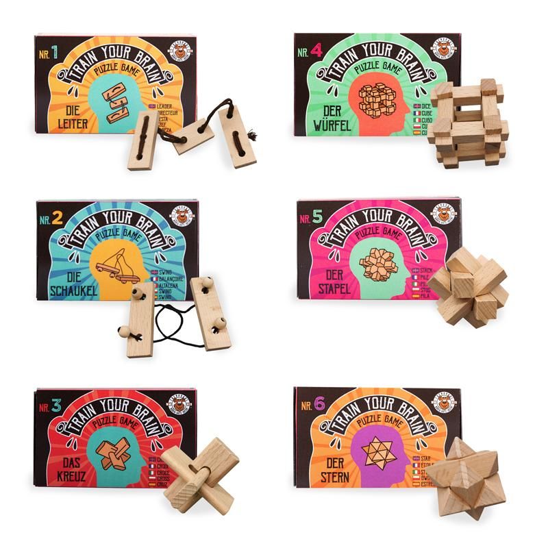 Holz Geduldsspiele (unterschiedliche Designs, 1 Stück)