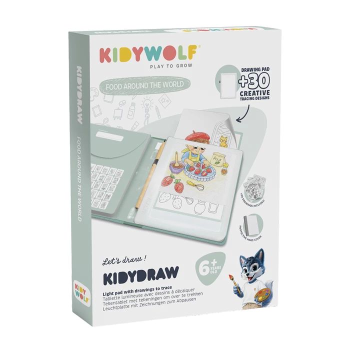 Kidydraw Leuchtende Designtafel Mahlzeiten "Food around the world" (6+) - Kidywolf