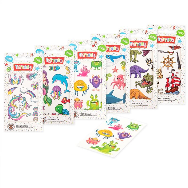 Tattoos 6 x 10,5cm für Kinder (unterschiedliche Designs, 1 Set)