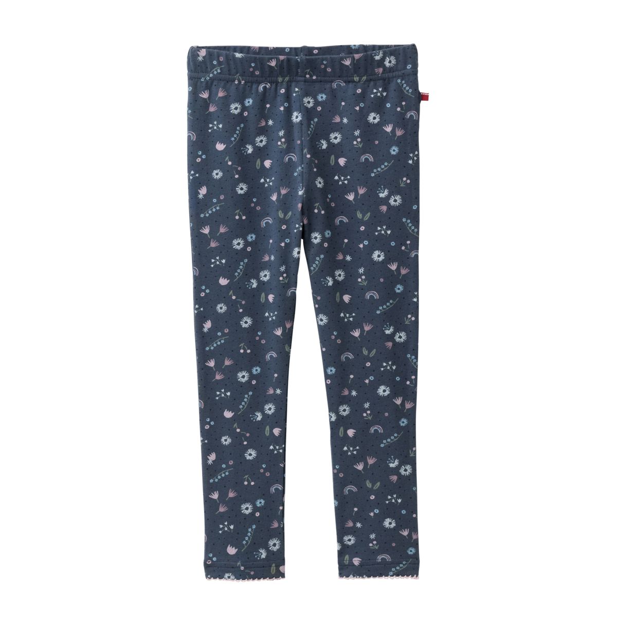 Leggings blau Blümchen GOTS - 110