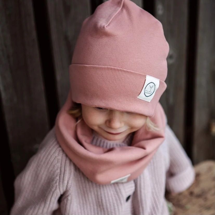 Beanie rosefarben GOTS - ab 46 cm