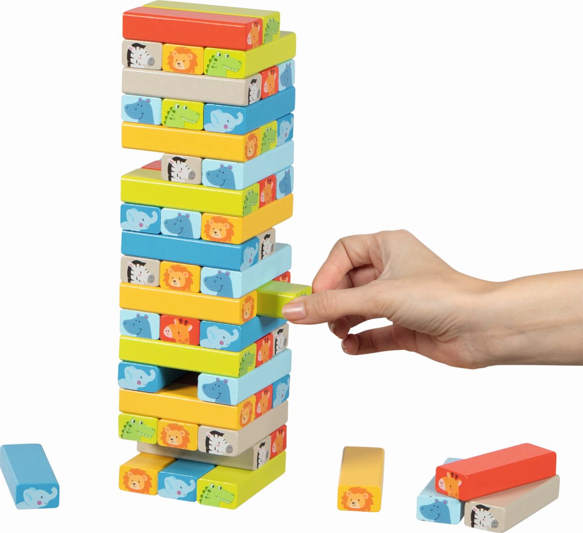 Geschicklichkeitsspiel Wackelturm mit Tiermotiven - Goki