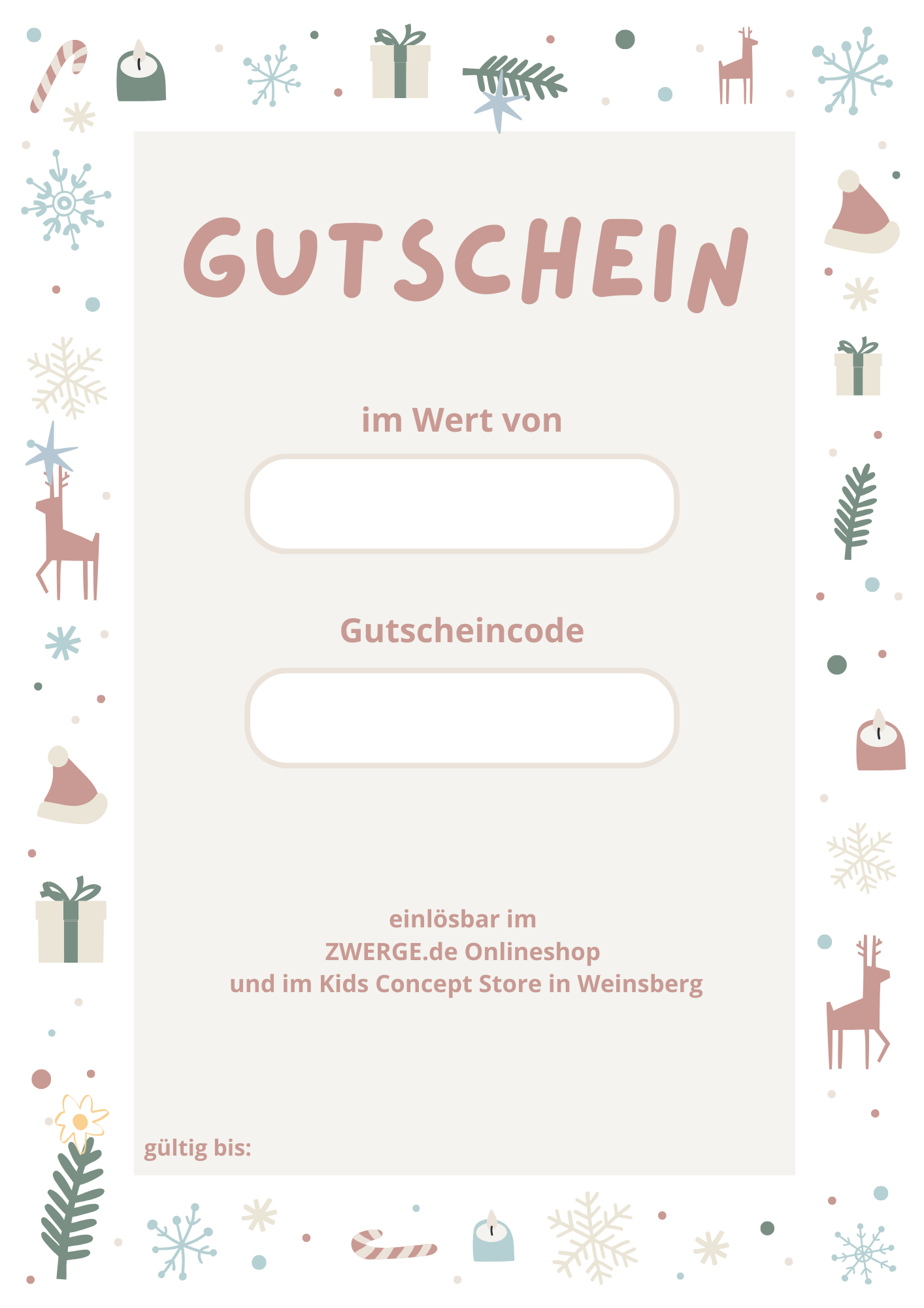 Gutschein per email - WEIHNACHTEN