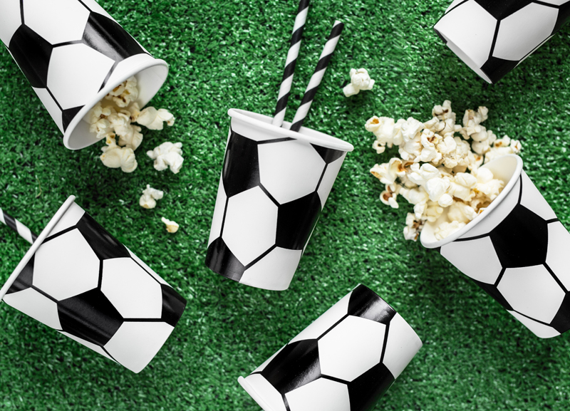 Pappbecher Fußball, 260 ml (6 Stk.) - Party Deco