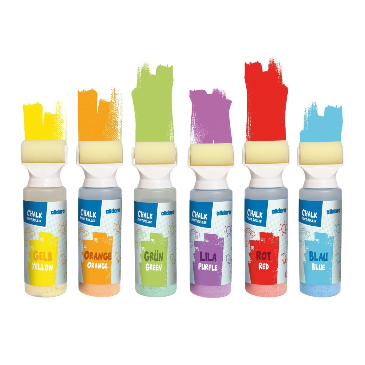 Kreideroller-Set mit 6 Farben - Alldoro