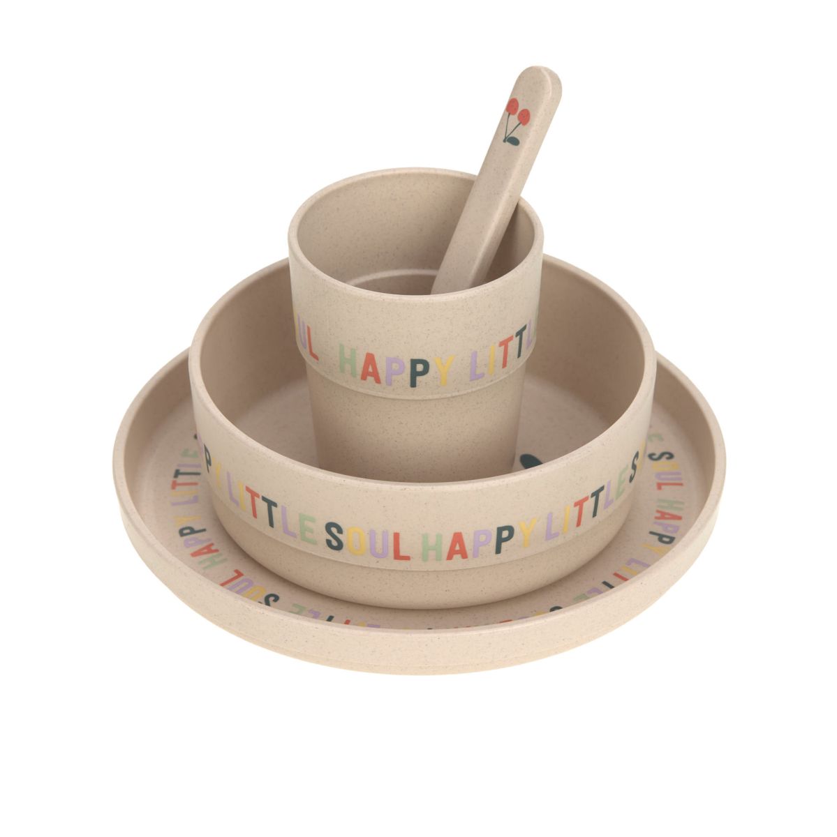 Kindergeschirr-Set Happy Fruits Kirsch (4 teilig) - Lässig