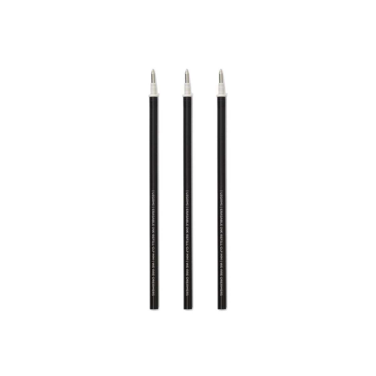 Schwarze Tinte - Set mit 3 Nachfüllminen für löschbare Gelstifte - Legami