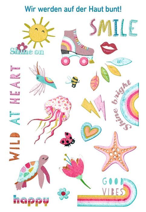 Lovely Planet Bunte Metallic-Tattoos