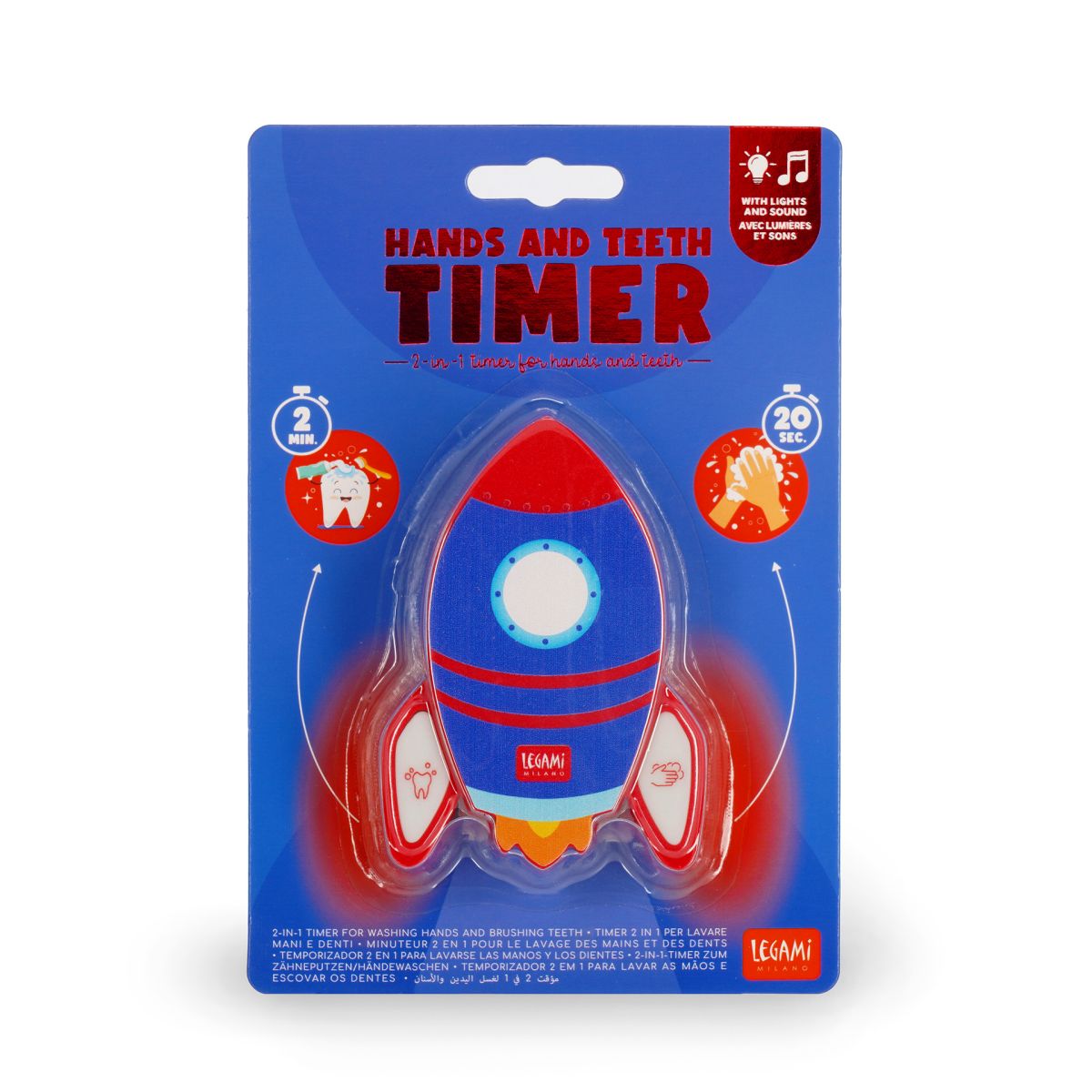 2-in-1-Timer zum Zähneputzen & Händewaschen Space - Legami