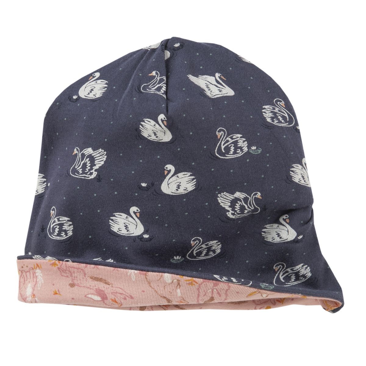 Wendebeanie rose Hasen blau Schwan- People Wear Organic