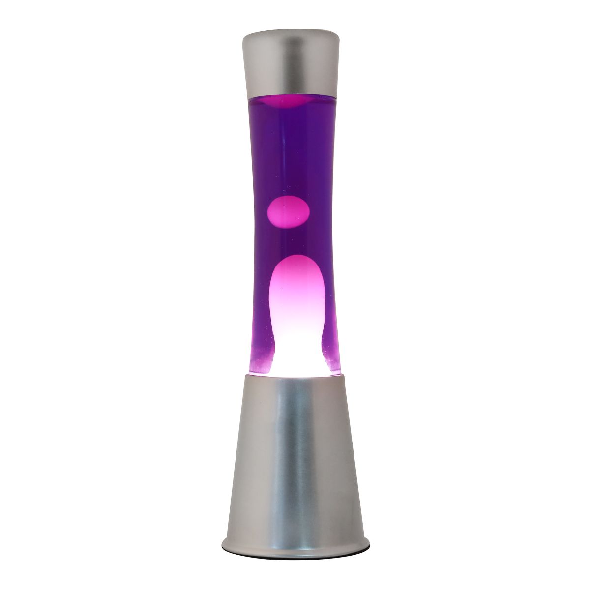 iTotal - Lavalampe silber Gravity violett-weiß