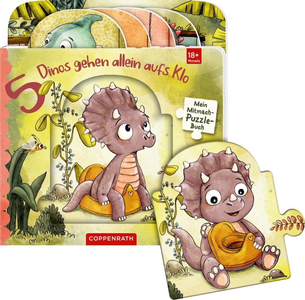 Mein Mitmach-Puzzle-Buch: 5 Dinos gehen allein aufs Klo 18M+