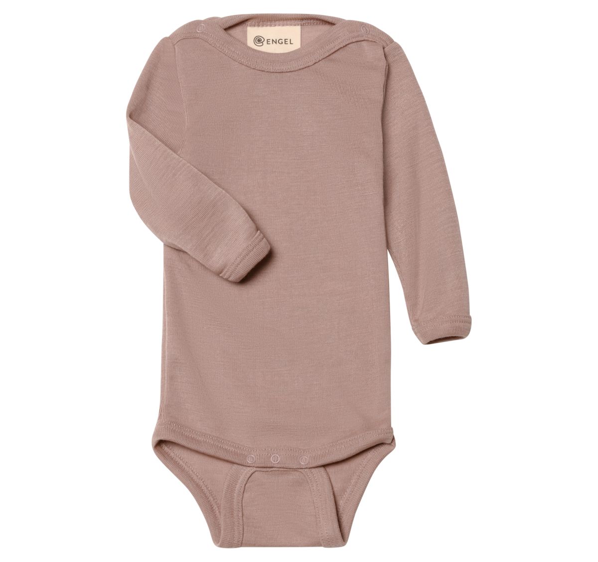 Body langarm Wolle-Seide dustyrose -62-68