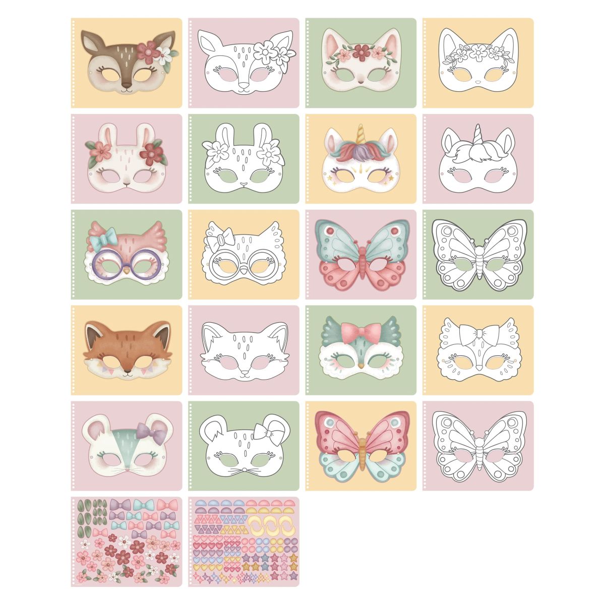 Masken Bastelbuch mit Schere Rosa & Friends - Little Dutch