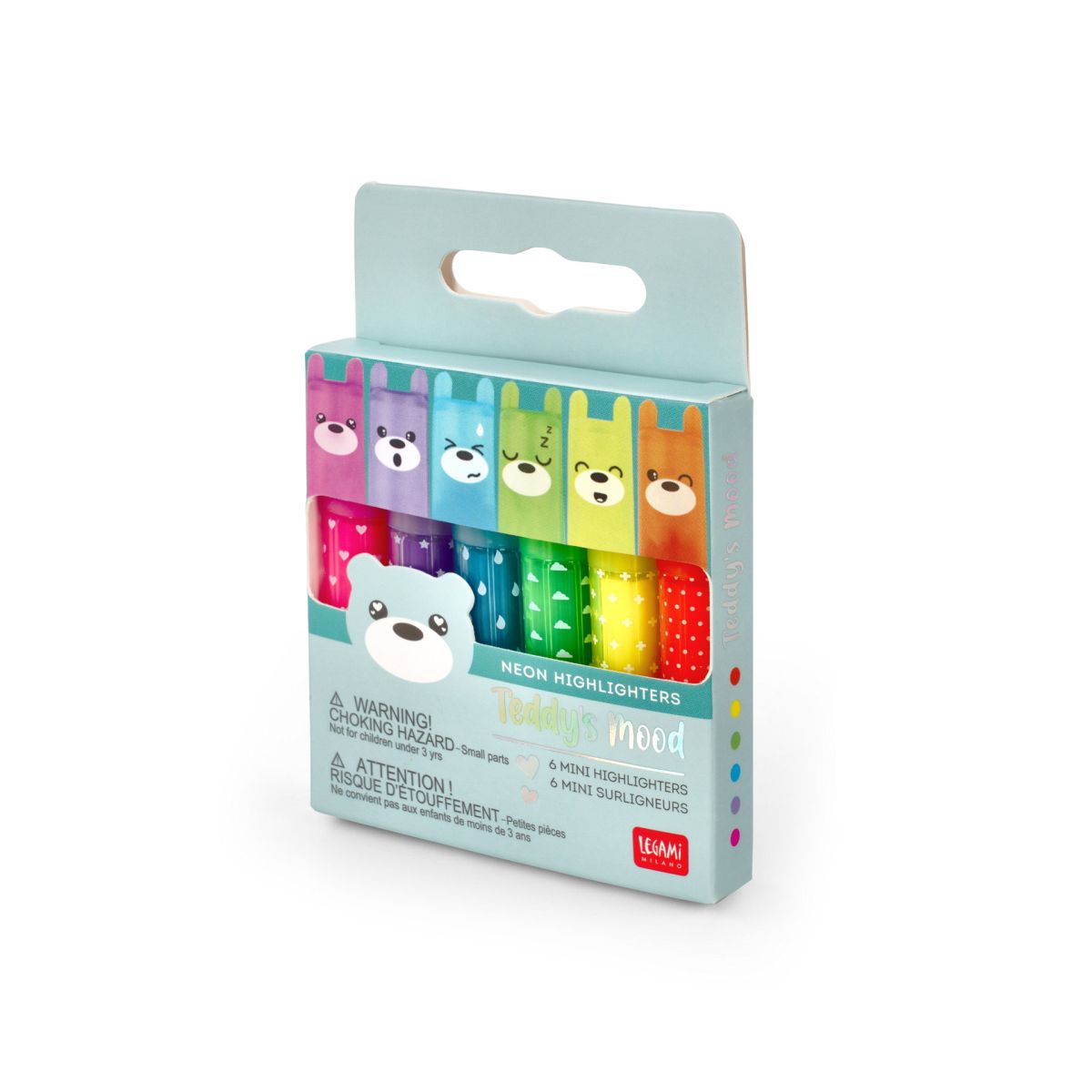 Teddy'S Mood - Set mit 6 Mini-Textmarkern - Legami