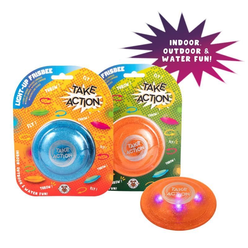 TAKE ACTION Pocket Light-Up Frisbee In- & Outdoor (unterschiedliche Designs, 1 Stück)