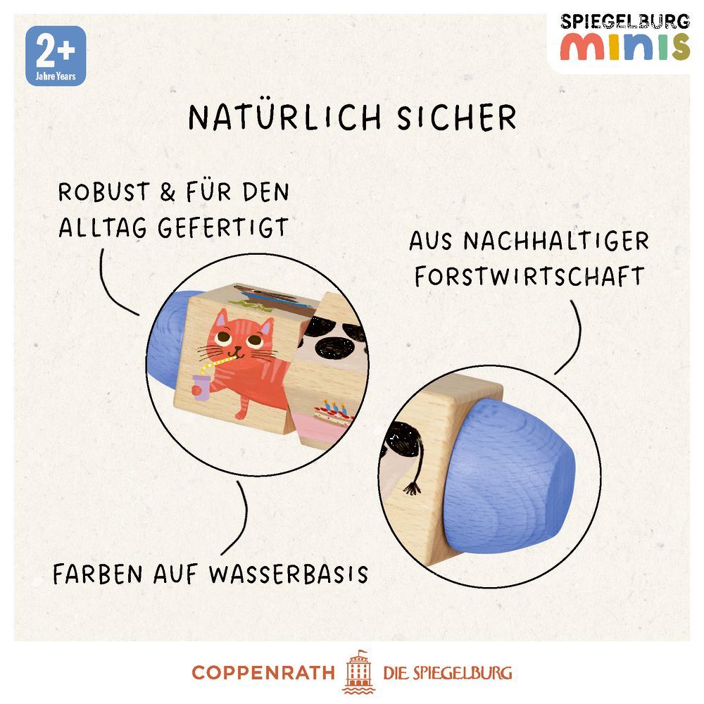 Holz-Dreh-Puzzle mit 4 Tieren - Spiegelburg minis