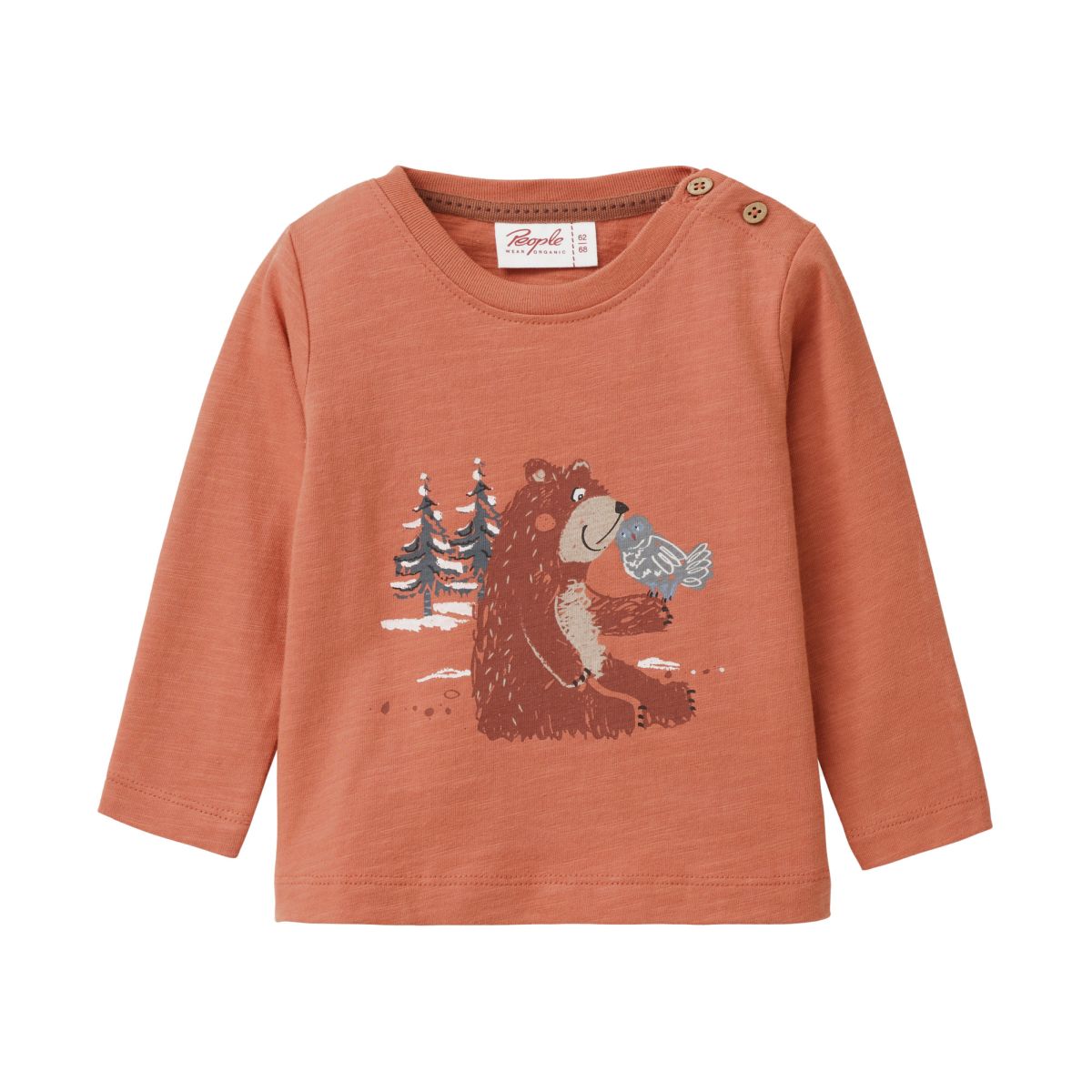 Langarmshirt rost Bär GOTS - 62-68