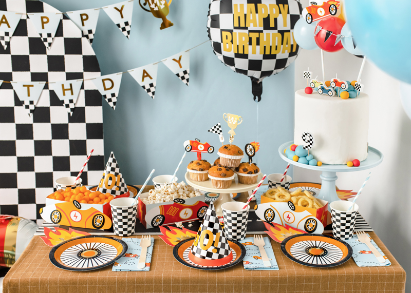 Pappteller Reifen Rennautos (6 Stk.) - Party Deco