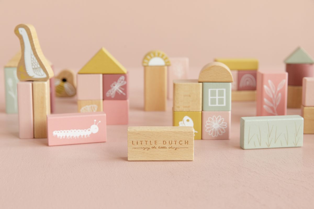 Holz-Bausteine pink - Little Dutch