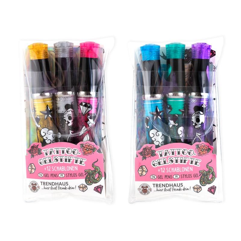 Tattoo Studio Gelstifte Glitzer 3er-Set (unterschiedliche Designs, 1 Stück)