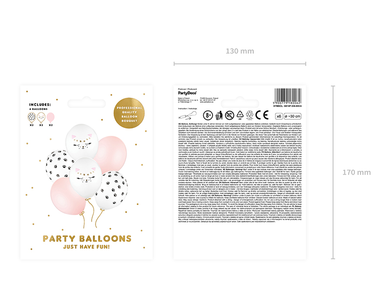 Luftballons Katzen (6 Stk.) - Party Deco
