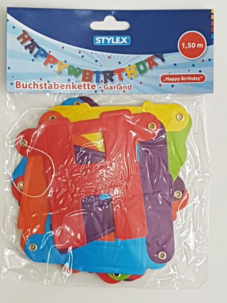 Grußkette - Girlande Happy Birthday 150cm