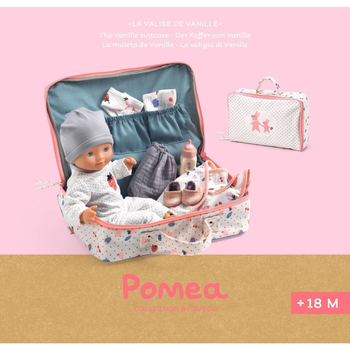 POMEA Puppe Vanille im Koffer (10-teiliges Set) - Djeco