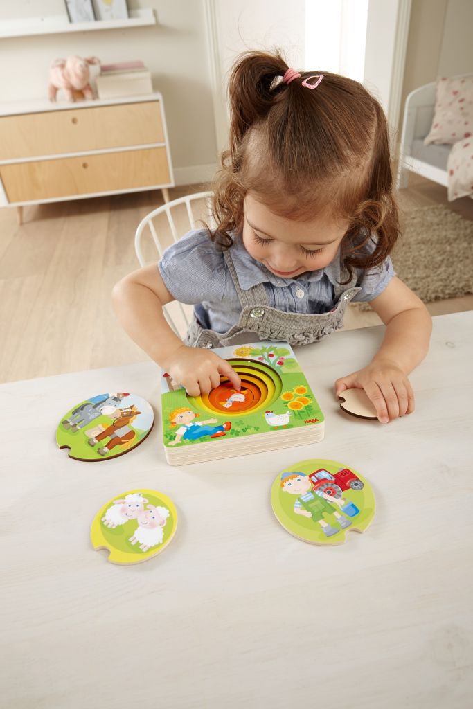 HABA Holzpuzzle Bauernhof-Welt