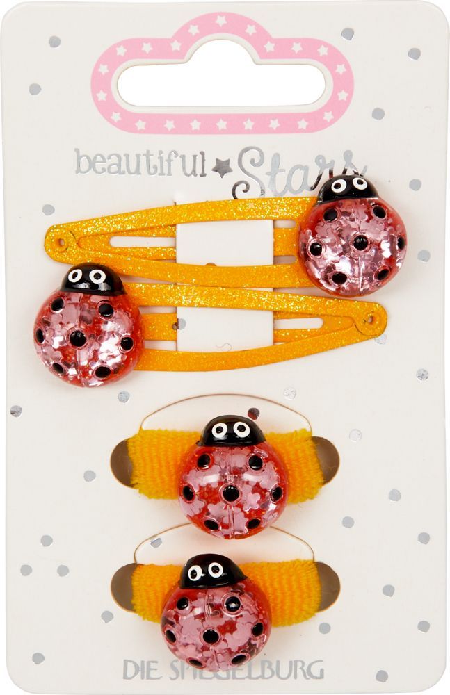 Haarclips & Haargummis Marienkäfer (verschiedene Designs, 1 Set)