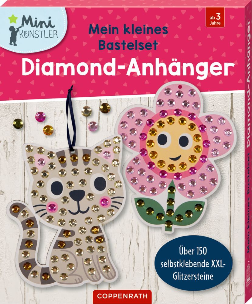 Mein kleines Bastelset: Diamond-Anhänger (Blume/Katze) - Mini-Künstler
