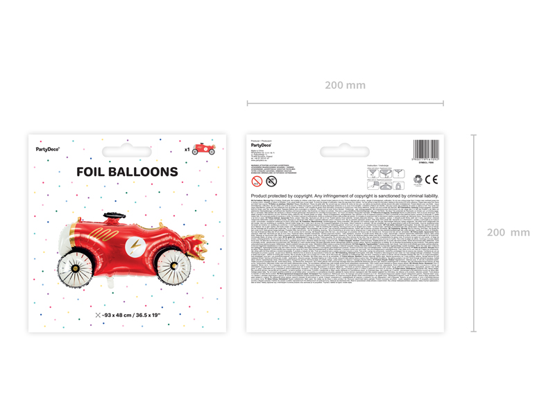 Folienballon Auto, 111x63 cm - Party Deco