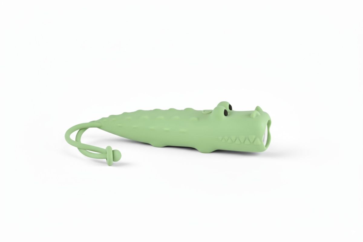 Silikon-Taschenlampe Krokodil grün -Little L