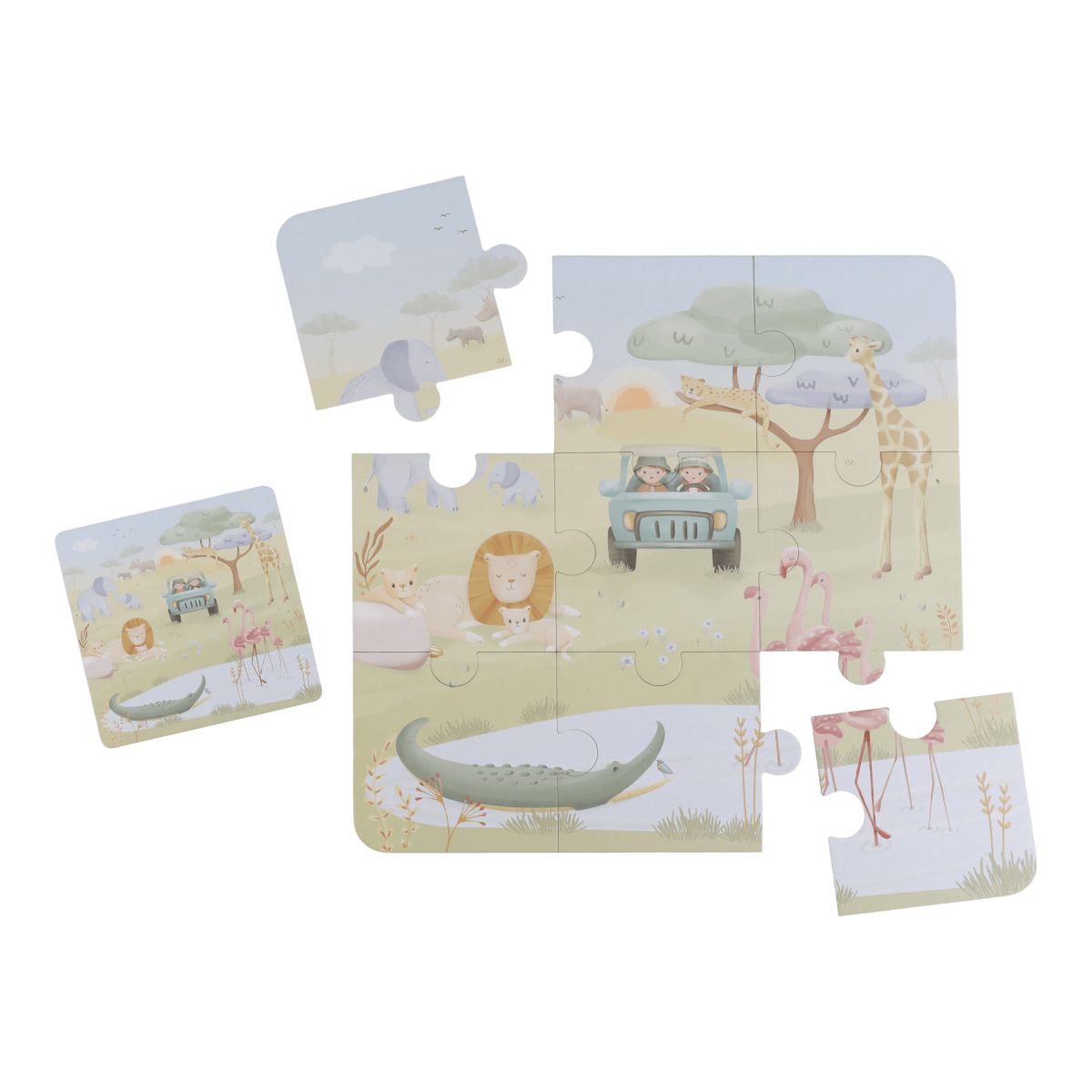 6 Puzzles Safari Friends - Little Dutch