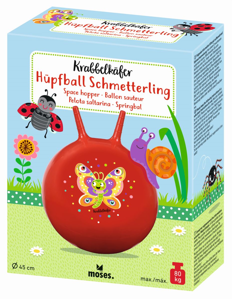 Krabbelkäfer Hüpfball rot Schmetterling -  moses