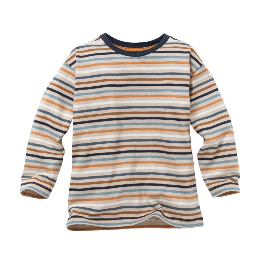 Langarm-Shirt GOTS bunt geringelt 116