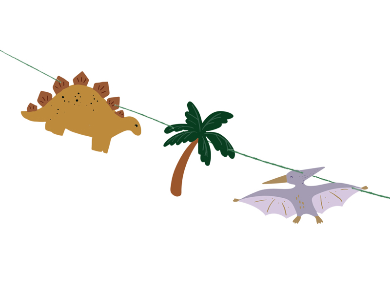 Girlande Dinosaurier "Happy Birthday" - Party Deco