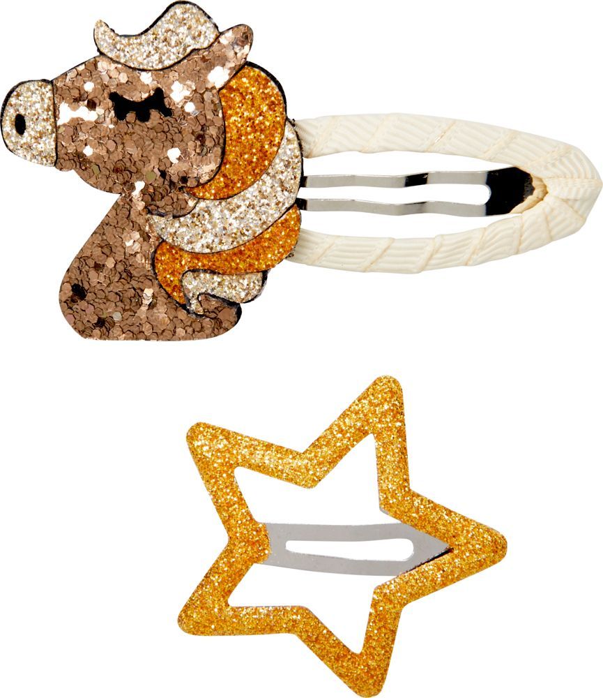 Haarclips Glitzerpferde no.3 - beautiful Stars (verschiedene Designs, 1 Set)